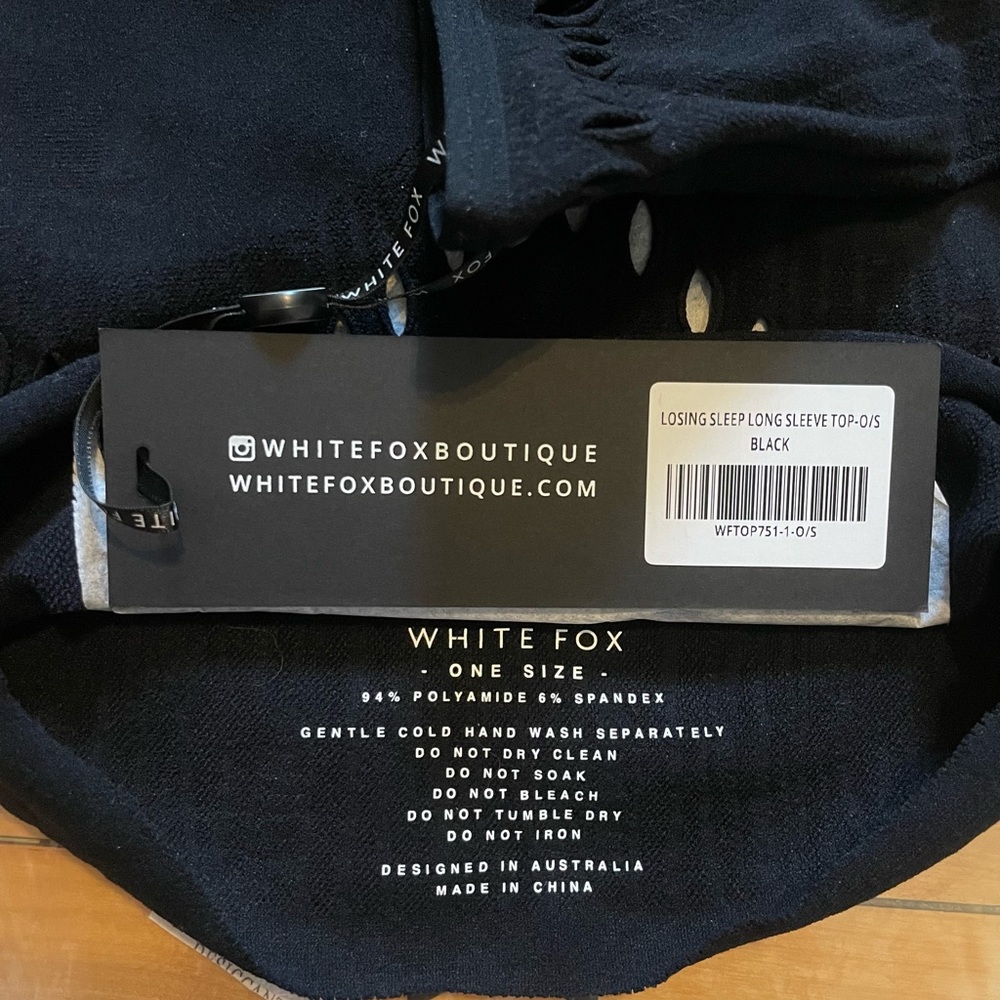 White Fox Losing Sleep Long Sleeve Black One Size - Picture 4 of 4